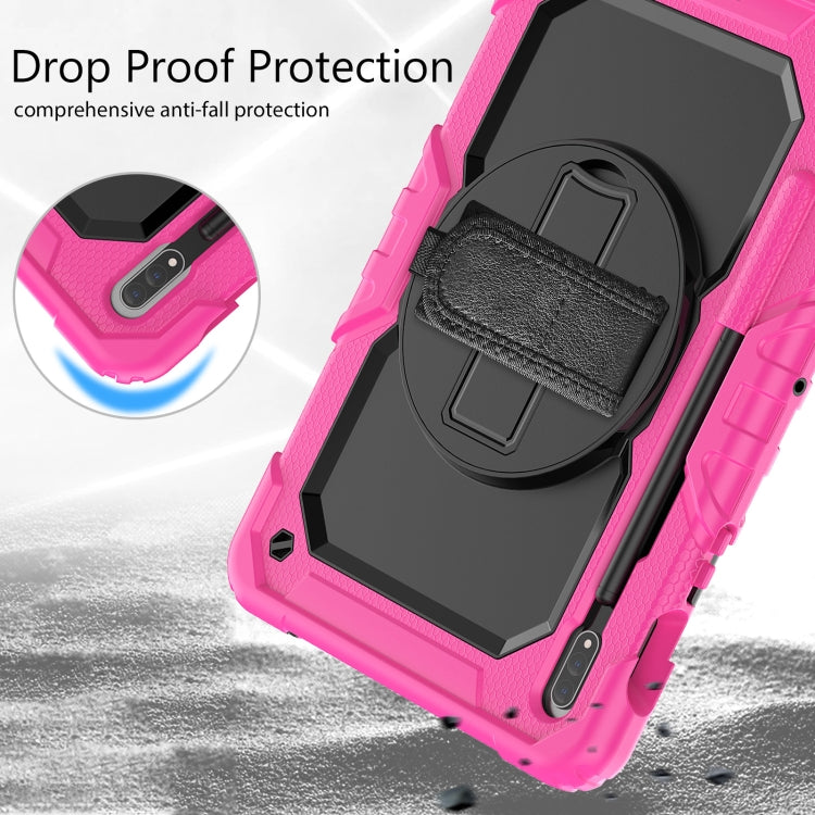 For Samsung Galaxy Tab S8 11 inch SM-X700 Silicone + PC Tablet Case(Rose Red+Black) by buy2fix