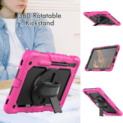 For Samsung Galaxy Tab S8 11 inch SM-X700 Silicone + PC Tablet Case(Rose Red+Black) by buy2fix