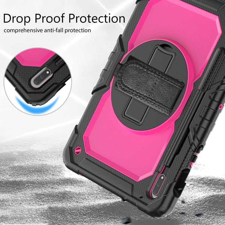 For Samsung Galaxy Tab S8 11 inch SM-X700 Silicone + PC Tablet Case(Black+Rose Red) by buy2fix