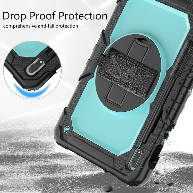 For Samsung Galaxy Tab S8 11 inch SM-X700 Silicone + PC Tablet Case(Black+Light Blue) by buy2fix