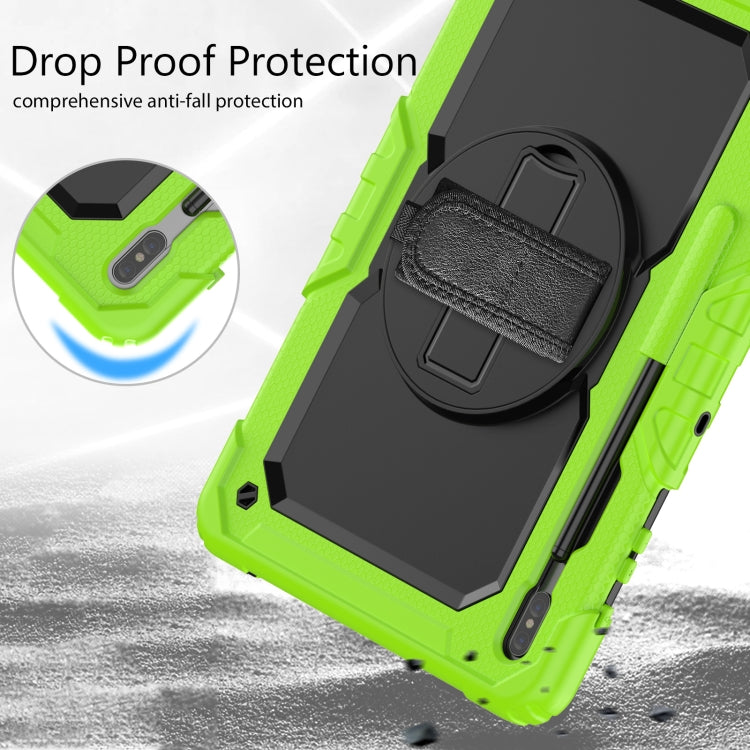 For Samsung Galaxy Tab S8+ 12.4 inch SM-X800 Silicone + PC Tablet Case(Yellow Green+Black) by buy2fix