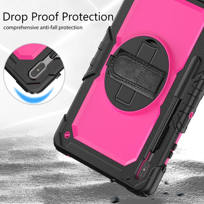 For Samsung Galaxy Tab S8+ 12.4 inch SM-X800 Silicone + PC Tablet Case(Black+Rose Red) by buy2fix