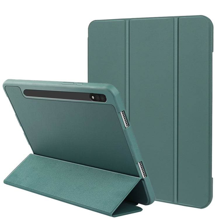 For Samsung Galaxy Tab S8+ / X800 3-folding Honeycomb TPU Smart Leather Tablet Case(Green) by buy2fix