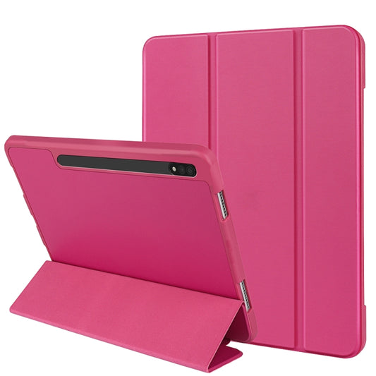 For Samsung Galaxy Tab S8+ / X800 3-folding Honeycomb TPU Smart Leather Tablet Case(Rose Red) by buy2fix