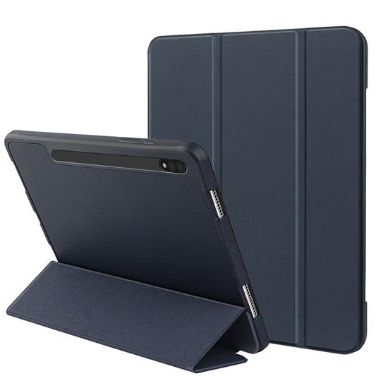 For Samsung Galaxy Tab S8+ / X800 3-folding Honeycomb TPU Smart Leather Tablet Case(Dark Blue) by buy2fix