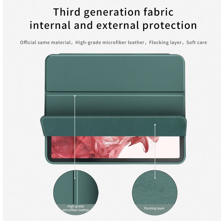 For Samsung Galaxy Tab S8+ / X800 3-folding Honeycomb TPU Smart Leather Tablet Case(Green) by buy2fix