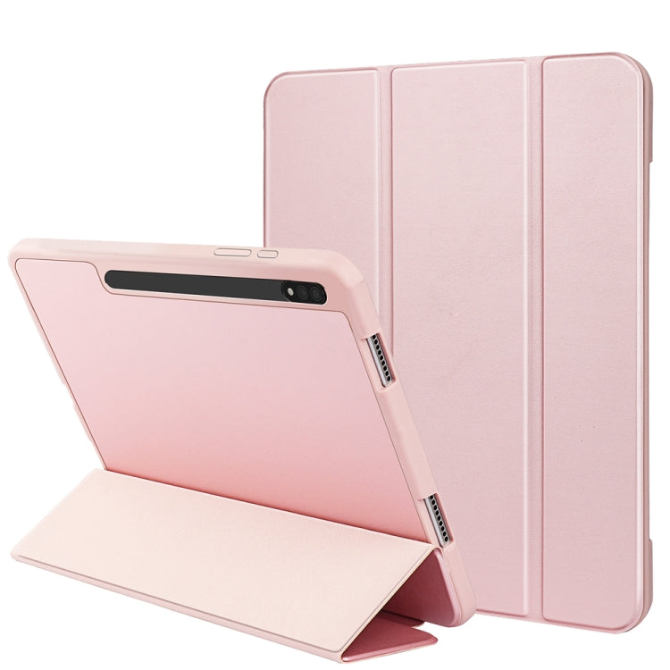 For Samsung Galaxy Tab S8 Ultra / X900 3-folding Honeycomb TPU Smart Leather Tablet Case(Pink) - Other Galaxy Tab PC by buy2fix | Online Shopping UK | buy2fix