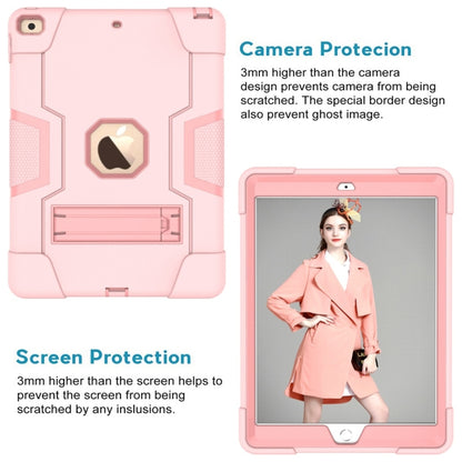 For iPad 10.2 Contrast Color Silicone + PC Combination Case with Holder(Rose Gold) - iPad 10.2 Cases by buy2fix | Online Shopping UK | buy2fix