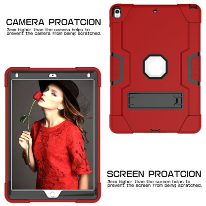 For iPad 10.5 Contrast Color Silicone + PC Combination Case with Holder(Red + Black) - iPad Air (2019) Cases by buy2fix | Online Shopping UK | buy2fix