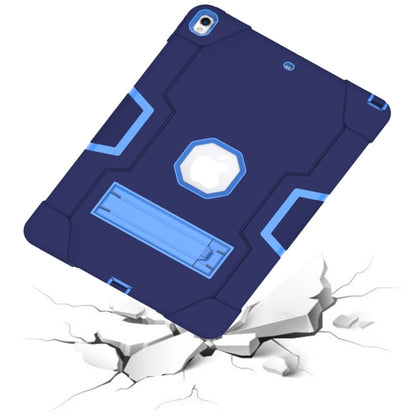 For iPad 10.5 Contrast Color Silicone + PC Combination Case with Holder(Navy Blue + Blue) - iPad Air (2019) Cases by buy2fix | Online Shopping UK | buy2fix