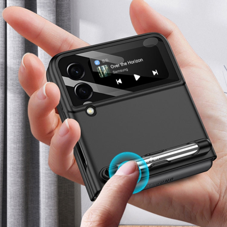 For Samsung Galaxy Z Flip3 5G GKK Integrated Ultra-thin Full Coverage Phone Flip Case with Pen(Silver) - Galaxy Phone Cases by GKK | Online Shopping UK | buy2fix