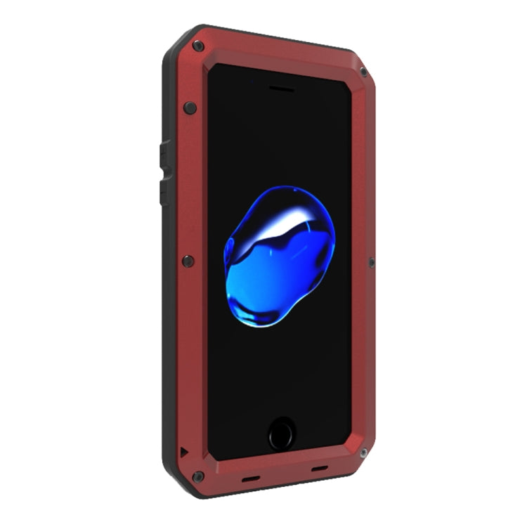 For iPhone SE 2022 / SE 2020 / 8 / 7 Triple-proof Silicone Zinc Alloy Case(Red) - iPhone SE 2022 / 2020 / 8 / 7 Cases by buy2fix | Online Shopping UK | buy2fix