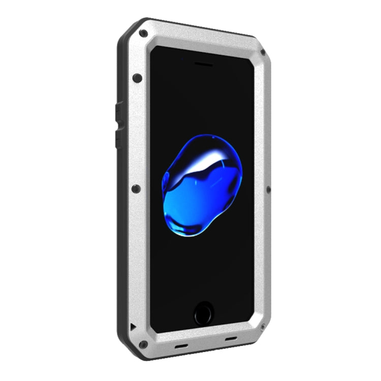 For iPhone SE 2022 / SE 2020 / 8 / 7 Triple-proof Silicone Zinc Alloy Case(Silver) - iPhone SE 2022 / 2020 / 8 / 7 Cases by buy2fix | Online Shopping UK | buy2fix