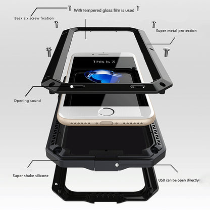 For iPhone SE 2022 / SE 2020 / 8 / 7 Triple-proof Silicone Zinc Alloy Case(Silver) - iPhone SE 2022 / 2020 / 8 / 7 Cases by buy2fix | Online Shopping UK | buy2fix