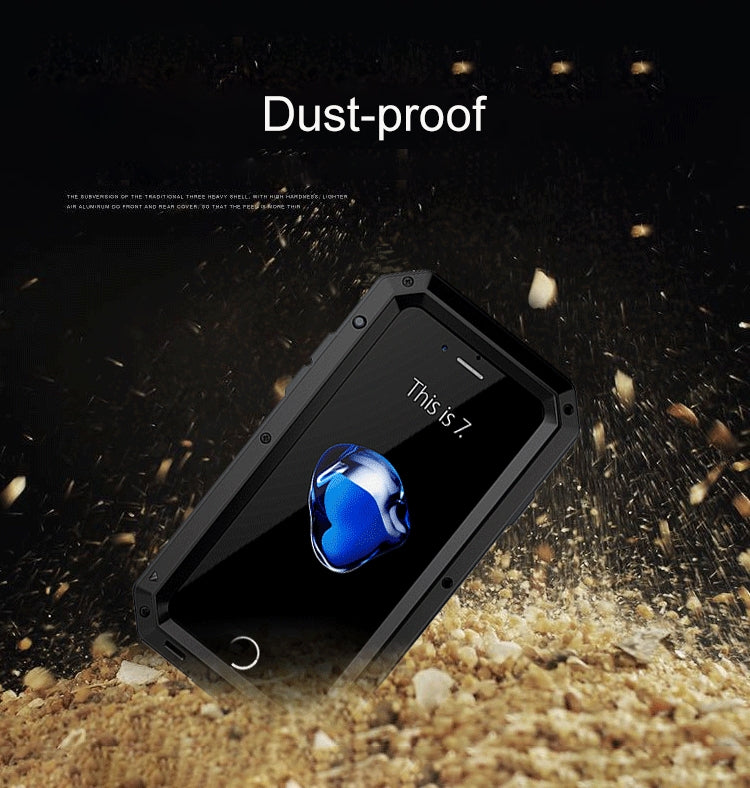 For iPhone SE 2022 / SE 2020 / 8 / 7 Triple-proof Silicone Zinc Alloy Case(Black) - iPhone SE 2022 / 2020 / 8 / 7 Cases by buy2fix | Online Shopping UK | buy2fix