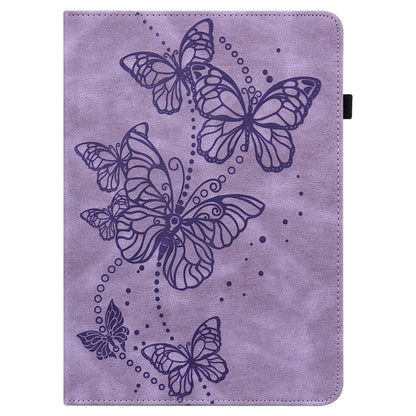 For Samsung Galaxy Tab S8 Embossed Butterfly Pattern Leather Tablet Case(Purple) by buy2fix
