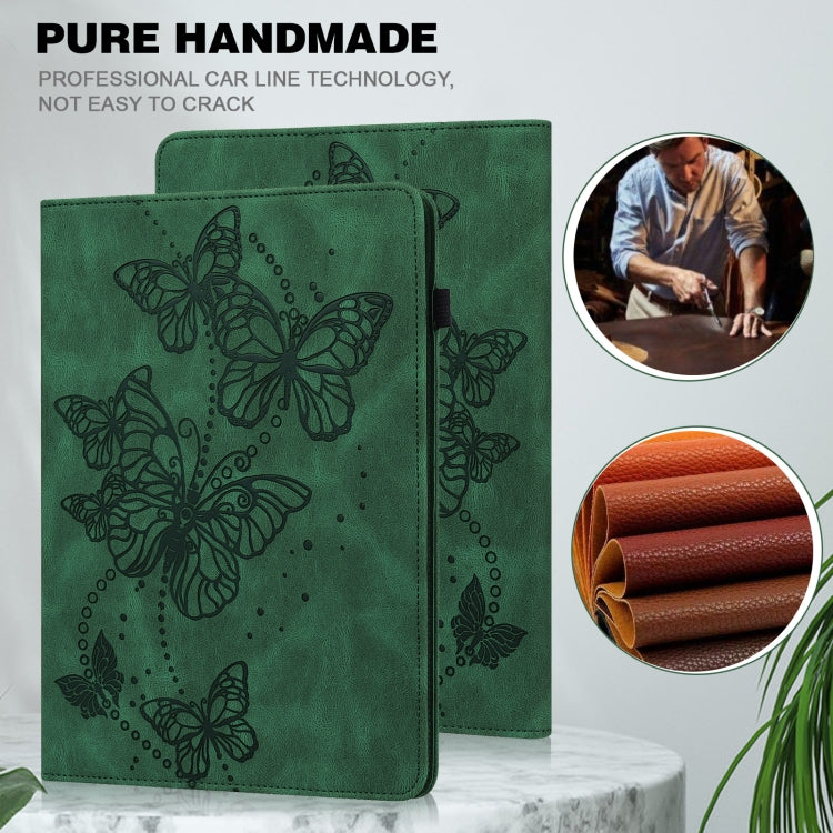 For Samsung Galaxy Tab S8 Embossed Butterfly Pattern Leather Tablet Case(Green) by buy2fix
