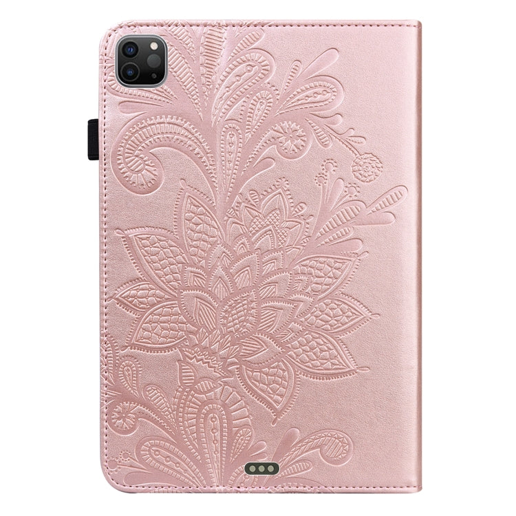 For iPad Pro 11 2022 / 2021 / Air 2020 10.9 Lace Flower Embossing Pattern Leather Tablet Case (Gold) - iPad Pro 11 (2022/2021) Cases by buy2fix | Online Shopping UK | buy2fix