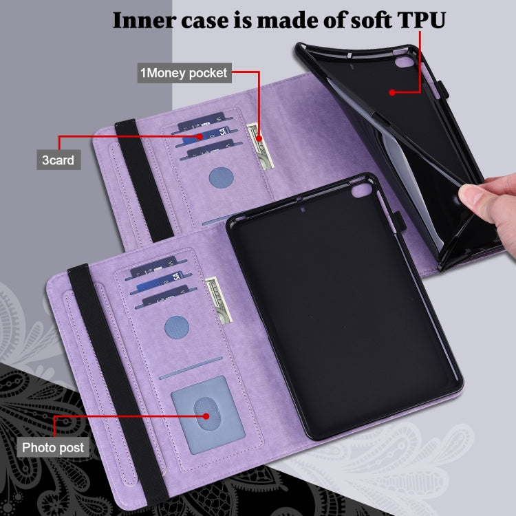 Lace Flower Embossing Pattern Leather Tablet Case For Samsung Galaxy Tab S8(Purple) by buy2fix