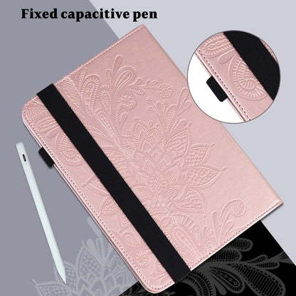 Lace Flower Embossing Pattern Leather Tablet Case For Samsung Galaxy Tab S8(Gold) by buy2fix