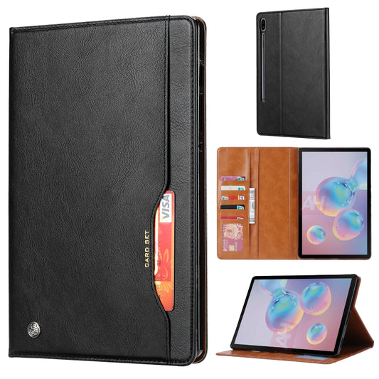For Samsung Galaxy Tab S8+ X800 Knead Skin Texture Flip Tablet Leather Case(Black) - Galaxy Tab S8+ Cases by buy2fix | Online Shopping UK | buy2fix