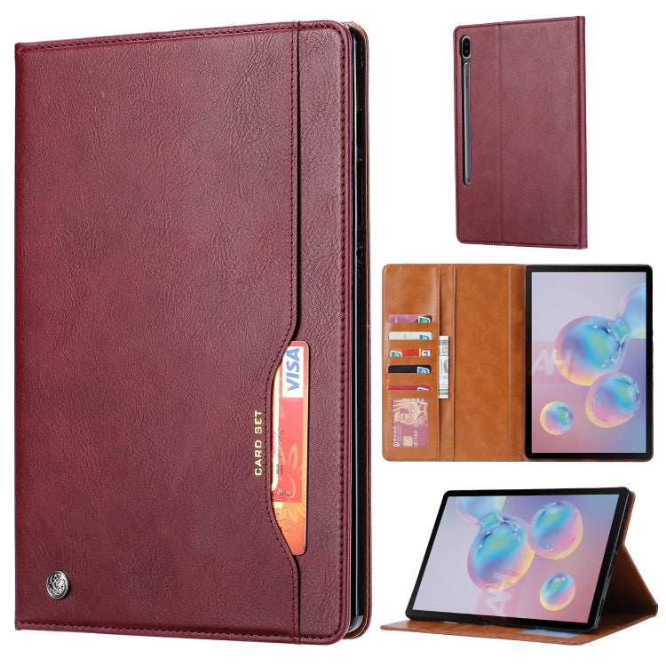 For Samsung Galaxy Tab S8+ X800 Knead Skin Texture Flip Tablet Leather Case(Wine Red) by buy2fix