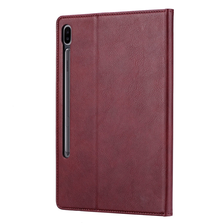 For Samsung Galaxy Tab S8+ X800 Knead Skin Texture Flip Tablet Leather Case(Wine Red) by buy2fix