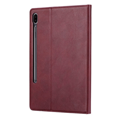 For Samsung Galaxy Tab S8+ X800 Knead Skin Texture Flip Tablet Leather Case(Wine Red) by buy2fix