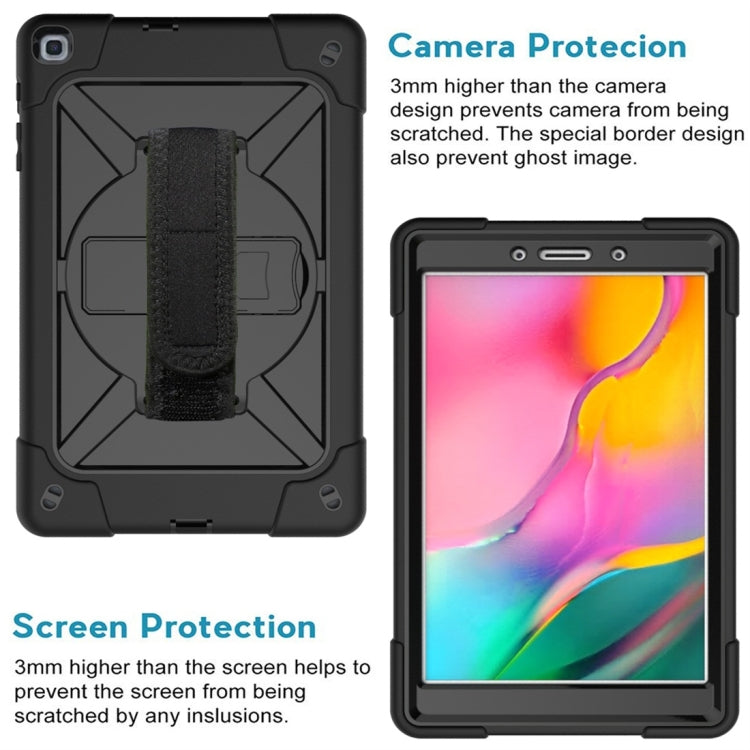 For Galaxy Tab A 8.0 (2019) T290 Contrast Color Silicone + PC Combination Case with Holder(Black) - Tab A 8.0 & S Pen (2019) P200/P205 by buy2fix | Online Shopping UK | buy2fix