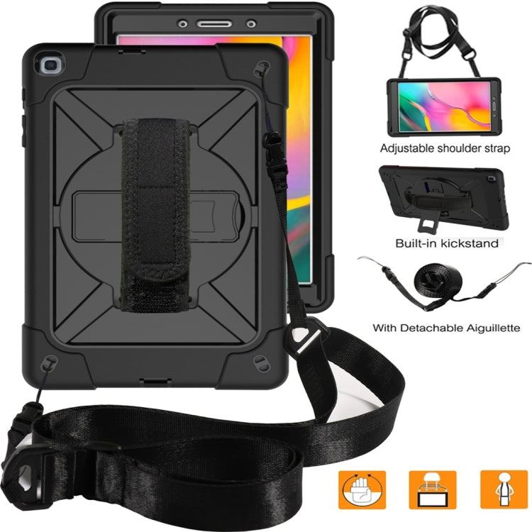 For Galaxy Tab A 8.0 (2019) T290 Contrast Color Silicone + PC Combination Case with Holder(Black) - Tab A 8.0 & S Pen (2019) P200/P205 by buy2fix | Online Shopping UK | buy2fix
