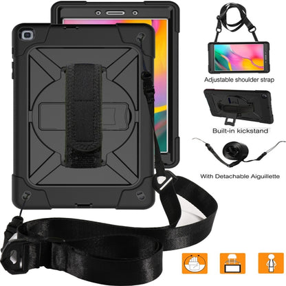 For Galaxy Tab A 8.0 (2019) T290 Contrast Color Silicone + PC Combination Case with Holder(Black) - Tab A 8.0 & S Pen (2019) P200/P205 by buy2fix | Online Shopping UK | buy2fix