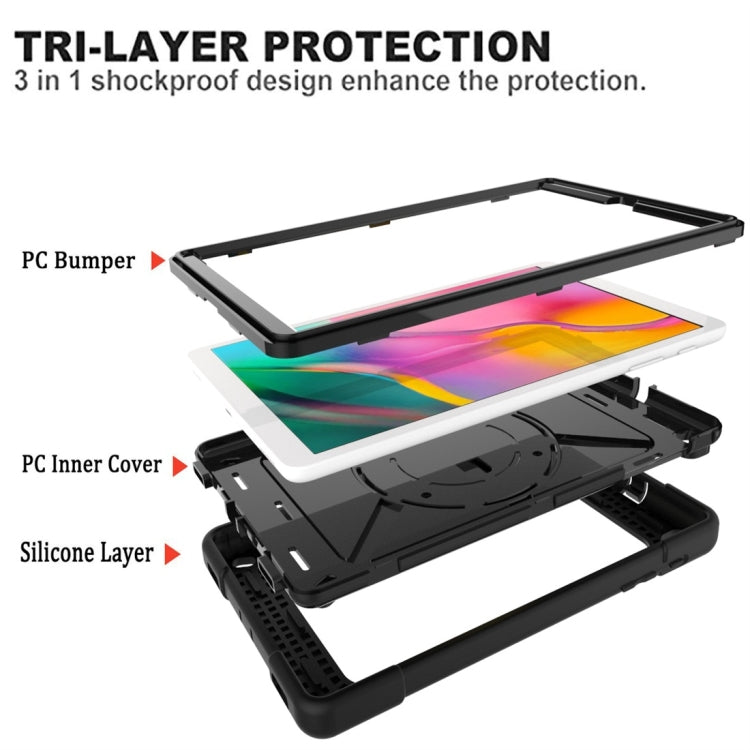 For Galaxy Tab A 8.0 (2019) T290 Contrast Color Silicone + PC Combination Case with Holder(Black) - Tab A 8.0 & S Pen (2019) P200/P205 by buy2fix | Online Shopping UK | buy2fix