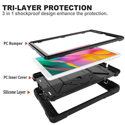 For Galaxy Tab A 8.0 (2019) T290 Contrast Color Silicone + PC Combination Case with Holder(Black) - Tab A 8.0 & S Pen (2019) P200/P205 by buy2fix | Online Shopping UK | buy2fix