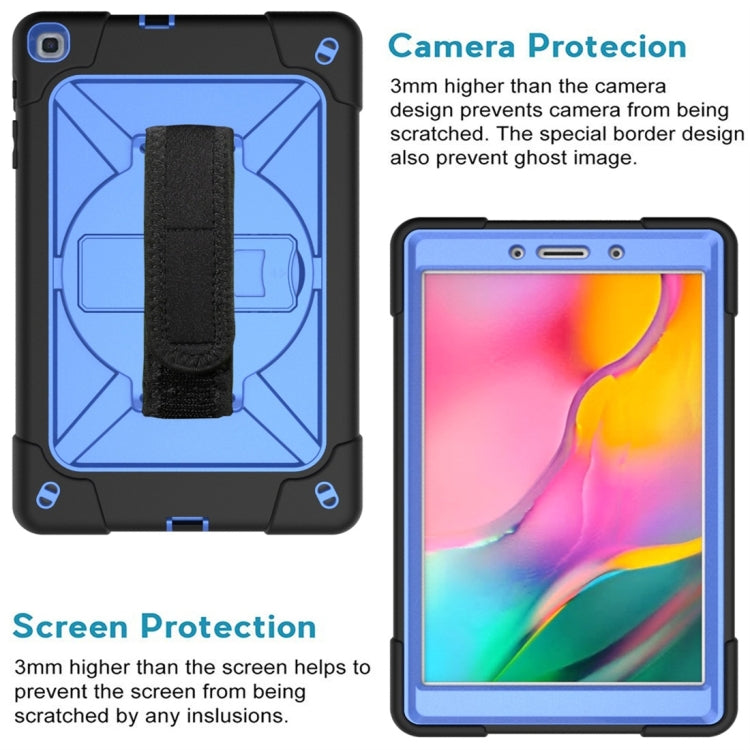 For Galaxy Tab A 8.0 (2019) T290 Contrast Color Silicone + PC Combination Case with Holder(Black + Blue) - Tab A 8.0 & S Pen (2019) P200/P205 by buy2fix | Online Shopping UK | buy2fix