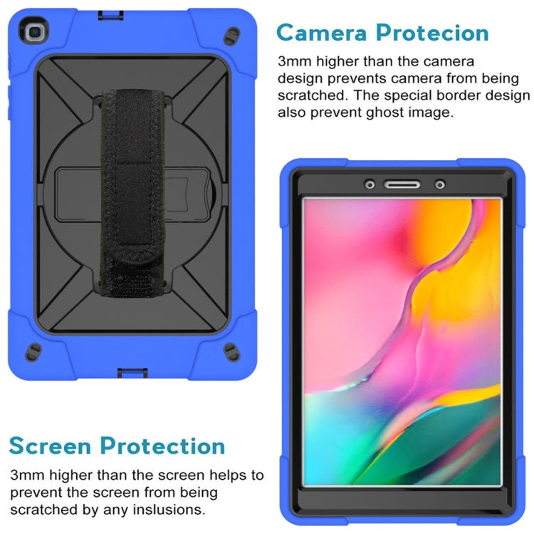 For Galaxy Tab A 8.0 (2019) T290 Contrast Color Silicone + PC Combination Case with Holder(Dark Blue + Black) - Tab A 8.0 & S Pen (2019) P200/P205 by buy2fix | Online Shopping UK | buy2fix