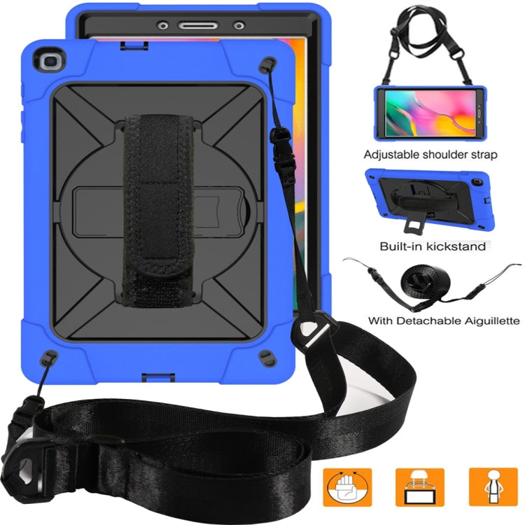 For Galaxy Tab A 8.0 (2019) T290 Contrast Color Silicone + PC Combination Case with Holder(Dark Blue + Black) - Tab A 8.0 & S Pen (2019) P200/P205 by buy2fix | Online Shopping UK | buy2fix
