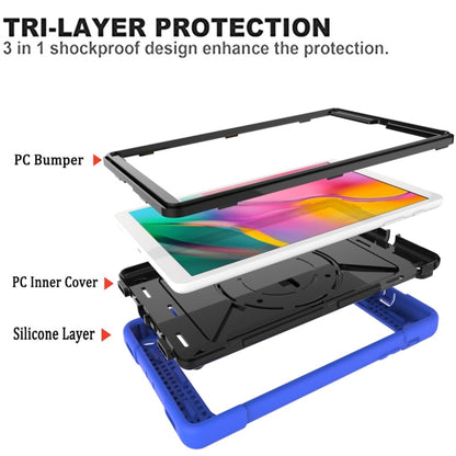 For Galaxy Tab A 8.0 (2019) T290 Contrast Color Silicone + PC Combination Case with Holder(Dark Blue + Black) - Tab A 8.0 & S Pen (2019) P200/P205 by buy2fix | Online Shopping UK | buy2fix