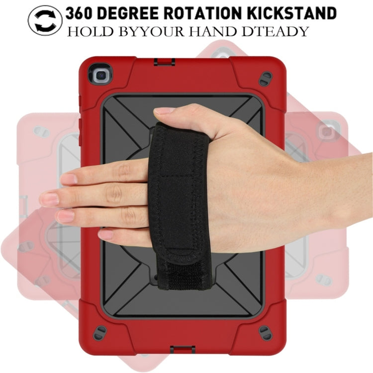 For Galaxy Tab A 8.0 (2019) T290 Contrast Color Silicone + PC Combination Case with Holder(Red + Black) - Tab A 8.0 & S Pen (2019) P200/P205 by buy2fix | Online Shopping UK | buy2fix