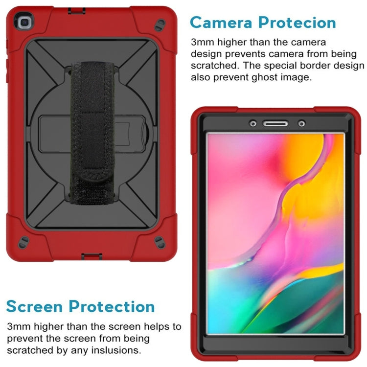 For Galaxy Tab A 8.0 (2019) T290 Contrast Color Silicone + PC Combination Case with Holder(Red + Black) - Tab A 8.0 & S Pen (2019) P200/P205 by buy2fix | Online Shopping UK | buy2fix