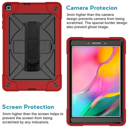 For Galaxy Tab A 8.0 (2019) T290 Contrast Color Silicone + PC Combination Case with Holder(Red + Black) - Tab A 8.0 & S Pen (2019) P200/P205 by buy2fix | Online Shopping UK | buy2fix