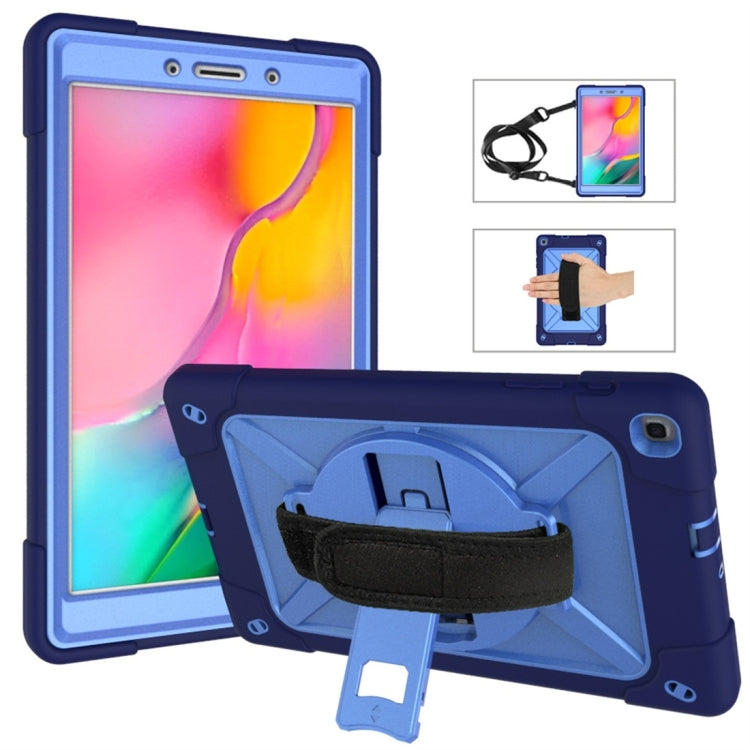 For Galaxy Tab A 8.0 (2019) T290 Contrast Color Silicone + PC Combination Case with Holder(Navy Blue + Blue) - Tab A 8.0 & S Pen (2019) P200/P205 by buy2fix | Online Shopping UK | buy2fix