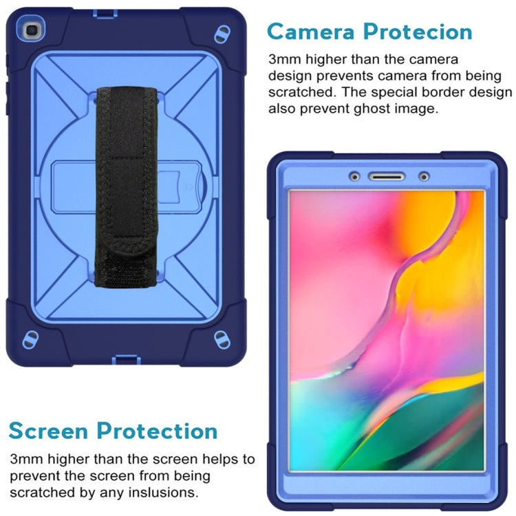 For Galaxy Tab A 8.0 (2019) T290 Contrast Color Silicone + PC Combination Case with Holder(Navy Blue + Blue) - Tab A 8.0 & S Pen (2019) P200/P205 by buy2fix | Online Shopping UK | buy2fix