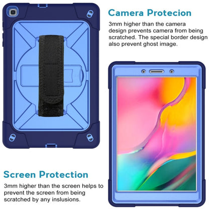 For Galaxy Tab A 8.0 (2019) T290 Contrast Color Silicone + PC Combination Case with Holder(Navy Blue + Blue) - Tab A 8.0 & S Pen (2019) P200/P205 by buy2fix | Online Shopping UK | buy2fix