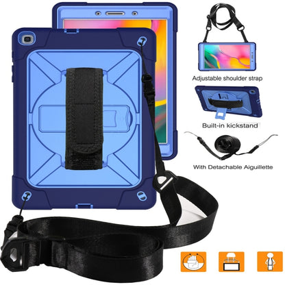 For Galaxy Tab A 8.0 (2019) T290 Contrast Color Silicone + PC Combination Case with Holder(Navy Blue + Blue) - Tab A 8.0 & S Pen (2019) P200/P205 by buy2fix | Online Shopping UK | buy2fix