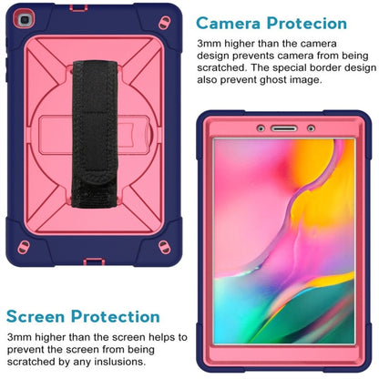 For Galaxy Tab A 8.0 (2019) T290 Contrast Color Silicone + PC Combination Case with Holder(Navy Blue + Rose Red) - Tab A 8.0 & S Pen (2019) P200/P205 by buy2fix | Online Shopping UK | buy2fix