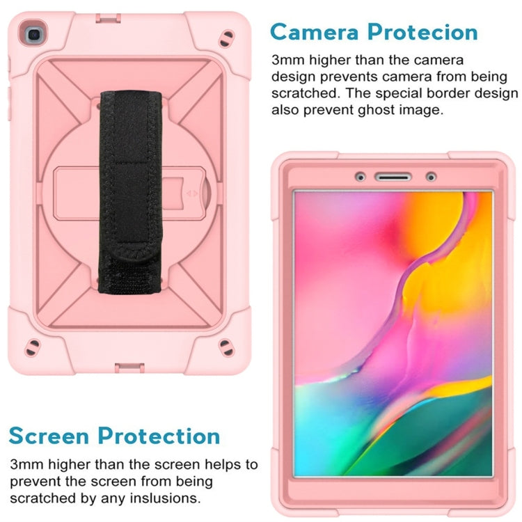 For Galaxy Tab A 8.0 (2019) T290 Contrast Color Silicone + PC Combination Case with Holder(Rose Gold) - Tab A 8.0 & S Pen (2019) P200/P205 by buy2fix | Online Shopping UK | buy2fix