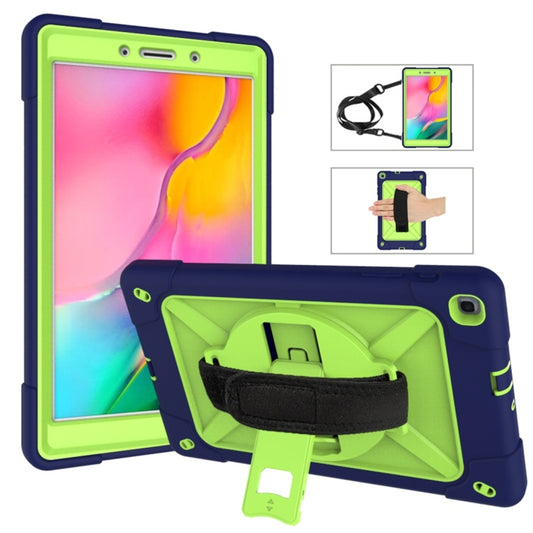 For Galaxy Tab A 8.0 (2019) T290 Contrast Color Silicone + PC Combination Case with Holder(Navy Blue + Olivine) - Tab A 8.0 & S Pen (2019) P200/P205 by buy2fix | Online Shopping UK | buy2fix