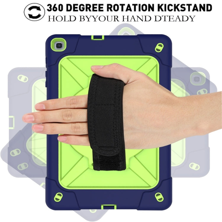 For Galaxy Tab A 8.0 (2019) T290 Contrast Color Silicone + PC Combination Case with Holder(Navy Blue + Olivine) - Tab A 8.0 & S Pen (2019) P200/P205 by buy2fix | Online Shopping UK | buy2fix
