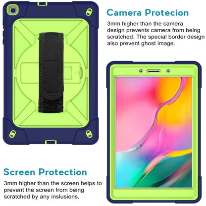 For Galaxy Tab A 8.0 (2019) T290 Contrast Color Silicone + PC Combination Case with Holder(Navy Blue + Olivine) - Tab A 8.0 & S Pen (2019) P200/P205 by buy2fix | Online Shopping UK | buy2fix