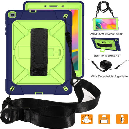 For Galaxy Tab A 8.0 (2019) T290 Contrast Color Silicone + PC Combination Case with Holder(Navy Blue + Olivine) - Tab A 8.0 & S Pen (2019) P200/P205 by buy2fix | Online Shopping UK | buy2fix